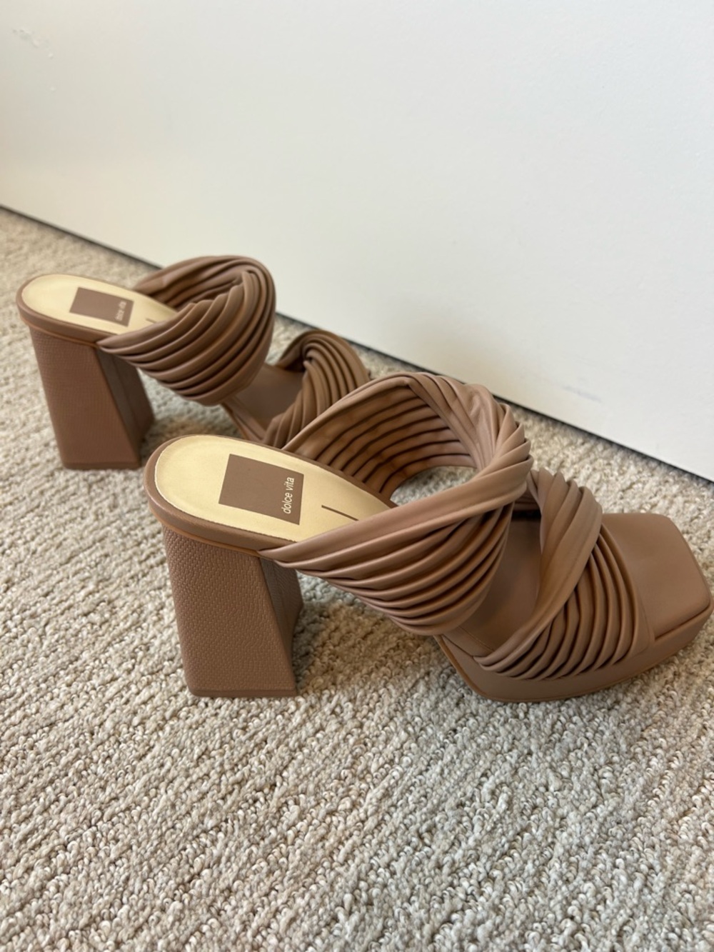 Dolce Vita Nude Block Heels - Picture 2 of 3